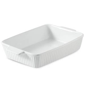 lot 19320 image: Hasense Casserole Dish, 9 x 13 Inches Ceramic Baking Dish, Extra Deep Lasagna Pans for Oven, Rectangular Bakeware with Handles, Wedding Housewarming Gifts, 15 x 9.2 x 3.1 Inches, White