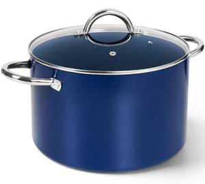 lot 19322 image: MICHELANGELO 8 Quart Stock Pot with Lid, Non Toxic Cooking Pot, Ceramic Soup Pots with Lid, Non Stick Pot with Stainless Steel Handle, Induction Compatible