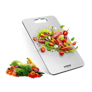 lot 20303 image: APMRQIB Titanium Cutting Board, 100% Pure Titanium Cutting Boards for Kitchen, Double Sided Non Toxic Cutting Board, Hygiene Durable Dishwasher Safe 10.5���6.3��