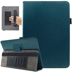 lot 20311 image: Universal 10 Inch Tablet Case, Universal 10.1 Inch Tablet Case, Viclowlpfe Protective Folio Stand Android Case for 9.6-11 Inch Tablet with Hand Strap and Cards Slots, Peacock Blue