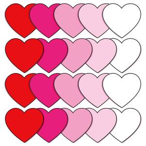 lot 20317 image: Whaline Valentines Day Heart Cutouts 5.9 Inch Gradient Pink Red White Heart Cut-Outs Valentines Heart Bulletin Board Decor with Glue Points for Love and Peace School Classroom Craft Decor, 45Pcs