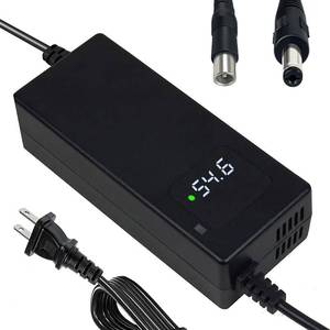 lot 20329 image: 54.6V 2A Battery Charger 48V Charger Power Supply Adapter for 48v Li-ion Battery Pack, HD Display of Current Charging Voltage, Multiple Security Protection and Smart Shut-Off Charging