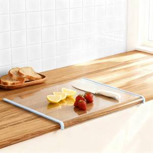 lot 20333 image: Clear Glass Cutting Board 17x13.3 Cutting Boards for Kitchen Countertop,Upgraded Acrylic Cutting Board,Perfect for Bread,Meat,Veggies & More,Kitchen Essential Gadgets (Blue)