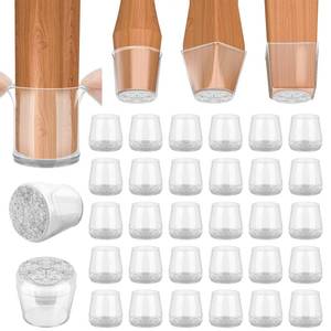 lot 20334 image: BALEINE Silicone Chair Leg Floor Protectors, Stool Leg Protectors Cap, Chair Leg Caps for Hardwood Floors (Clear-32pcs, Round L)