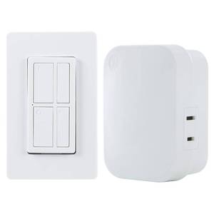 lot 20341 image: GE Dimmable Wireless Control Switch, OnOff & Full, 1 Outlet, 150 ft. Range from Plug-in Receiver, Ideal for Lamps & Indoor Lighting, No Wiring Needed, 37781, Dimming Remote