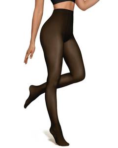 lot 20349 image: OEAK Womens Fleece Lined Tights Fake Translucent Pantyhose Thermal Opaque High Waisted Warm Legging Pants Footed Sheer Tights 220g Fake Translucent Black LXL