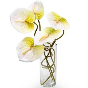 lot 20354 image: OBDXZHC 8PCS 22.8inch Anthurium Artificial Flowers White Faux Silk Anthurium Real Touch Flower Faux Floral Arrangement for Vase Table Centerpieces Wedding Garden Home Decoration (White)