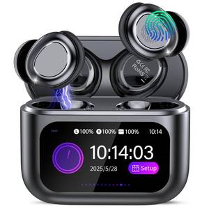 lot 20359 image: ZYHKON Sleep Earbuds Bluetooth 5.4 in Ear Touch Screen Sleep Headphones, Small Design Mini Sleep Earbuds for Side Sleepers with Sleep Mode, 48H Playtime Sleep Earphones Clear Calls, Carbonblack
