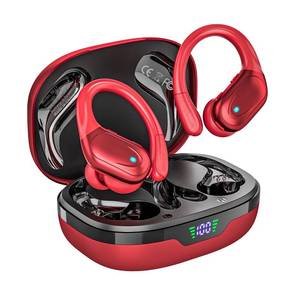 lot 20368 image: HAOYUYAN Wireless Earbuds, Sports Bluetooth Headphones, 80Hrs Playtime Ear Buds with LED Power Display, Noise Canceling Headset, IPX7 Waterproof Earphones for WorkoutRunning (Red)