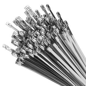 lot 20381 image: XINGO 11.8 Inch Metal Zip Ties (200 Pack), 304 Stainless Steel Heavy Duty Zip Ties, 300lbs Tensile Strength, Multi-Purpose Self-locking Cable Ties for Exhaust Wrap, Outdoor and Canopy Etc