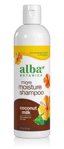 lot 20409 image: Alba Botanica More Moisture Shampoo, Coconut Milk, 12 Oz (Packaging May Vary)