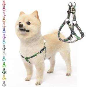 lot 20411 image: PUPTECK No Pull Dog Harness Soft Adjustable Basic Nylon Step in Puppy Vest Outdoor Walking with ID Tag, Camouflage, S