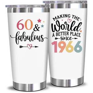 lot 20423 image: NewEleven 60th Birthday Gifts For Women - 60th Birthday Decorations For Woman, Her - Fabulous 60 Year Old Gifts For Women, Mom, Wife - 20 Oz Tumbler