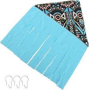 lot 18054 image: Turquoise Fringe tribal print fabric