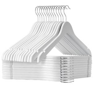 lot 1035 image: Ulimart White Wooden Hangers - 7 Pack - Durable & Ideal for Everyday Use & Wedding