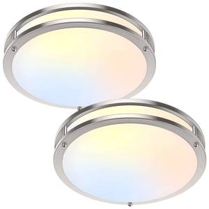 lot 1046 image: 36W LED Ceiling Lights 3600lm Super Bright, Dimmable Flush Mount Light Fixtures 6500K5000K4000K3000K2700K Adjusted Modern Ceiling Lights 2PACK, 13 Inch Ceiling Lamps for Bedroom Kitchen, Nickle