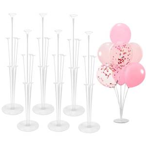 lot 2152 image: 6 Sets Balloon Sticks with Base for Table Balloon Stand Kit Balloon Stands with Base for Floor Balloon Arch Stand with Base Balloon Stands for Table Baby Shower Birthday Wedding Party Decorations