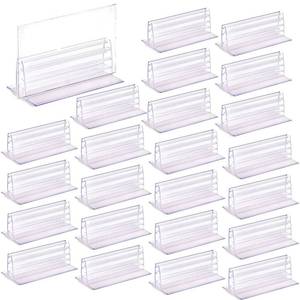 lot 2154 image: SOUJOY 50 Pack Self Adhesive Sneeze Guard Holder, 3 x 1.6 Acrylic Panels Holder Clip, Glass Sign Holder Stand, Desk Dividers Privacy for 0.1 to 5mm Thick