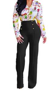 lot 2164 image: A ADILACA Black Pants for Women, Womens High Waist Straight Pants, Business Casual Flare Button Pant for Women, Ladies Casual Work Office Smart Pant (Black, XL)