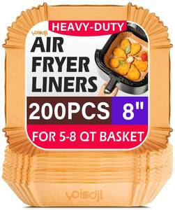 lot 2165 image: 200pcs Air Fryer Liners Disposable, Air Fryer Liners, 8.7 Square Parchment Disposable Paper Liner for Air Fryer, Parchment Paper, Baking, Roasting and Microwave