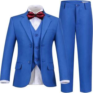 lot 2172 image: LOPEN STU Boy Suit Size 12 Slim Fit First Communion Formal Dress Clothes Easter Outfit Kids Tuxedo Royal Blue Suits for Boys