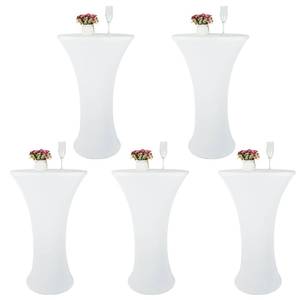 lot 2187 image: TC LUDUAN 5 Pack 24x43 Inch White Spandex Cocktail Table Cloth Fitted Round Bar Table Stretch Highboy Cocktail Table Covers for Banquet Outdoor Party Wedding Bar Round Bottom White