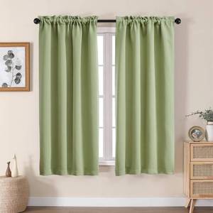 lot 2193 image: Aiyufeng Sage Green Blackout Curtains for Bedroom 63 Inch Length 2 Panels Set, Solid Thermal Insulated Energy Saving Rod Pocket Window Treatment Curtains Blackout Drapes, W40 x L63 Inch, Sage