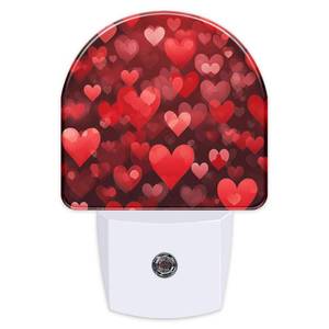 lot 2204 image: VURQLHE Red Hearts Love Night Light, Dusk-to-Dawn Auto Sensor Sweet Heart Red Plug in Night Light for Kids, 0.5W Energy Saving LED NightLights for Bedroom, Ideal Gifts for Birthday Mothers Day