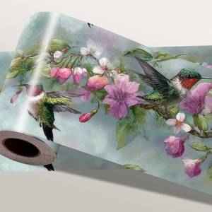 lot 2220 image: IOHEFY Morning Glory Wallpaper Border 196x4 Inch Removable Wall Border Peel and Stick Pink Purple Flower Vine for Bedroom Bathroom Kitchen Living Room Wall Trim Decor Rustic Cottage Garden