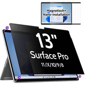 lot 2222 image: IPROKKO Magnetic Privacy Screen for Microsoft Surface Pro 111098X, Surface Pro Privacy Filter 13 Inch, Anti-Glare Blue Light Laptop Computer Monitor Screen Protector