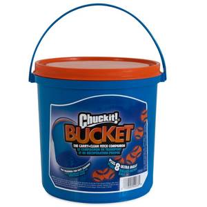 lot 3445 image: Chuckit Ultra Ball Carry and Clean Bucket Fetch Dog Toy  Includes 8 Medium (2.5 ) Balls  for Dogs 20-60 lb