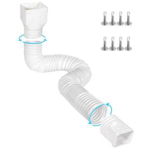 lot 3452 image: Gutterlix 1 Pack Flexible Gutter Downspout Extensions Extendable from 21 to 67, Downspout Extender Comes with Adapters, Thickened Down spout Drain Extension for Rainwater Drainage(White)