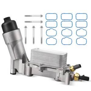 lot 3454 image: 926-959 926-876 Upgraded Aluminum Engine Oil Filter Housing Kit for Chrysler 200 300 2011-2016 for Dodge Avenger Challenger Durango Journey for Jeep Wrangler Cherokee Ram ProMaster V6 3.2L 3.6L engine