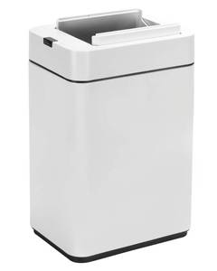 lot 3465 image: ELPHECO Bathroom Trash Can with Lid 2.6 Gallon Smart Trash Can Slim Motion Sensor Garbage Can Automatic Stainless Steel Wastebasket Bathroom Decor for Bedroom Office Toilet White