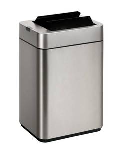lot 3466 image: ELPHECO Bathroom Trash Can with Lid 2.6 Gallon Smart Trash Can Slim Motion Sensor Garbage Can Automatic Stainless Steel Wastebasket Bathroom Decor for Bedroom Office Toilet Silver