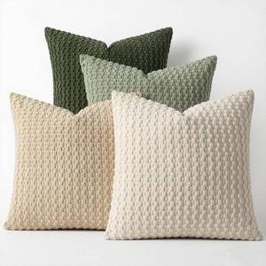 lot 4230 image: ZONYO 18x18 Inch Sage Green Throw Pillow Covers Set of 4, Christmas Decorative Pillowcases for Couch Living Room Sofa Bed Outdoor, Boho Farmhouse Home Decor for Friends Family