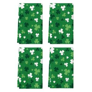 lot 4239 image: Artoid Mode Green Clover Shamrock St. Patricks Day Kitchen Towels Dish Towels, 18x26 Inch Farmhouse Holiday Spring Decoration Hand Towels Set of 4