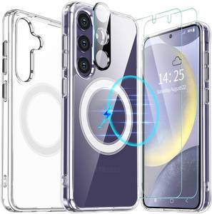 lot 4245 image: GOLDJU for Samsung Galaxy S24 Case, Clear Non-Yellowing with Sereen & Camera Lens Protector Military-Grade Drop Protection Shockproof Slim Magnetic Protective Phone Case for Galaxy S24 5G FIVE PACK