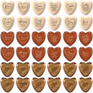 lot 4249 image: Geelin Easter Christian Gift Religious Wooden Heart Tokens with Inspirational Bible Verses Pocket Hug for Mom Women Men Friends Church Scripture Party Favor(Natural��,Brown,Dark Brown,72 Pcs)