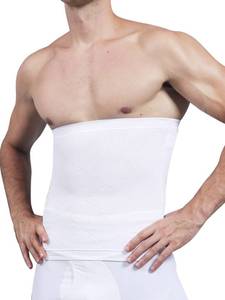 lot 4270 image: MISS MOLY Men Tummy Control Shapewear Girdle Slimming Belly Belt Waist Band Stomach Binder,White L