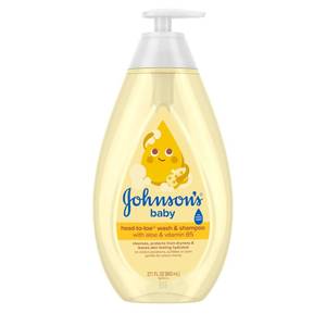 lot 4290 image: Johnsons Baby Head-To-Toe Baby Wash & Shampoo  Aloe & Vitamin B5, 2-in-1 Bath Wash Gently Cleanses Newborns Delicate Skin & Hair, Hypoallergenic, No Added Parabens, Dyes & Sulfates, 27.1 fl. oz