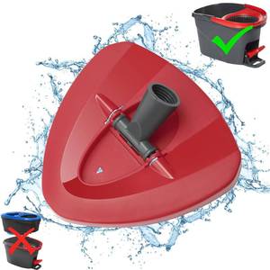 lot 4302 image: Spin Mop Replacement Head Base Compatible with O-Cedar EasyWring 1-Tank System Mop Rotating Triangle Mop Head Cover Replacement Rotating Mop Base Plastic Base for Spin Mop Accessories, Red