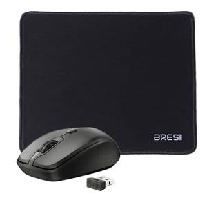 lot 4306 image: BreSii Ergonomic Bluetooth Mouse and Mouse Pad for Laptop, Silent Mouse with 3-Levels DPI, USB Nano Receiver for Android PC Notebook Computer Mac-Black