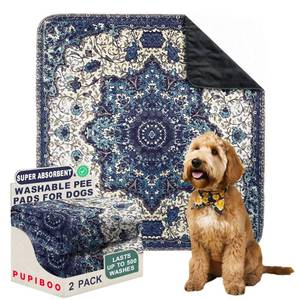 lot 4308 image: PUPIBOO Washable Pee Pads for Dogs and Cats - Super Absorbent Reusable Puppy Training Pads - 100% Waterproof, Leak-Proof & Non-Slip Whelping Pads for Pet Housebreaking