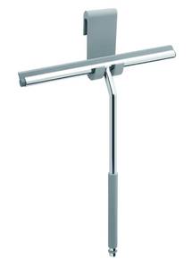 lot 4330 image: Long Handle Shower Squeegee for Glass Doors - Stainless Steel with Silicone Hook Holder - Scrubber for Shower Tile Wall Cleaning, Bathroom Cleaner - Large Shower Door Sweep Wiper with Rubber Hanger