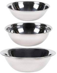 lot 4334 image: Vollrath Set of 3 Mixing Bowls 4-Quart, 5-Quart and 8-Quart