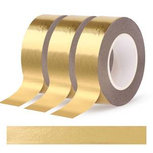 lot 4345 image: Fyguard 3 Rolls Gold Washi Tape 0.59In � 196Ft (Total 60m) Solid Foil Gold Tape, Low Adhesive Shiny Metallic Decorative Tape for TV Frame Mirror Decor Crafts Gift Wrapping