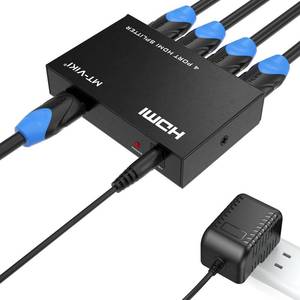 lot 4348 image: MT-ViKI HDMI Splitter 1 in 4 Out, 1x4 Power HDMI Splitter 4 Ports wAC Adapter, 4Kx2K30Hz 3D Full HD Distributor for PS4 Fire Stick HDTV