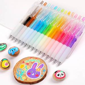 lot 4351 image: HANKU 3D Acrylic Gel Pens with 1mm Bullet Tip 15-Color Acrylic Paint Markers for Rock Glass Wood Fabric Card Metal Ceramic Art DIY Accessories