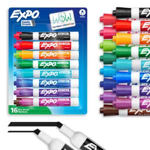 lot 4352 image: EXPO Dry Erase Markers, Low Odor Ink, Assorted Colors, Chisel Tip, 16 Count - Whiteboard, Calendar, Organization, Essential Supplies for Office, School, Classroom, Teachers